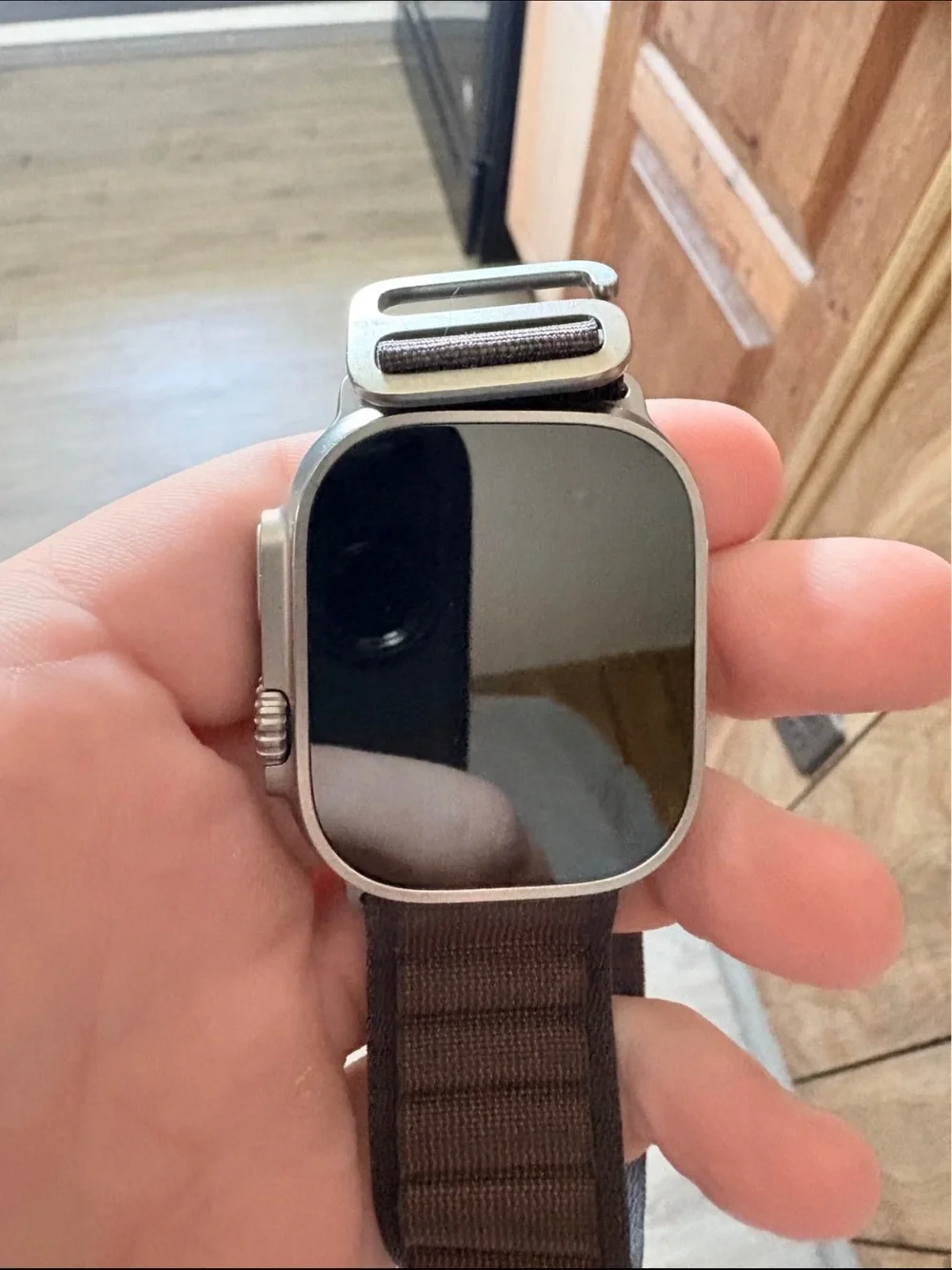 Apple Watch Ultra Titanium Case with Gray Nylon Loop